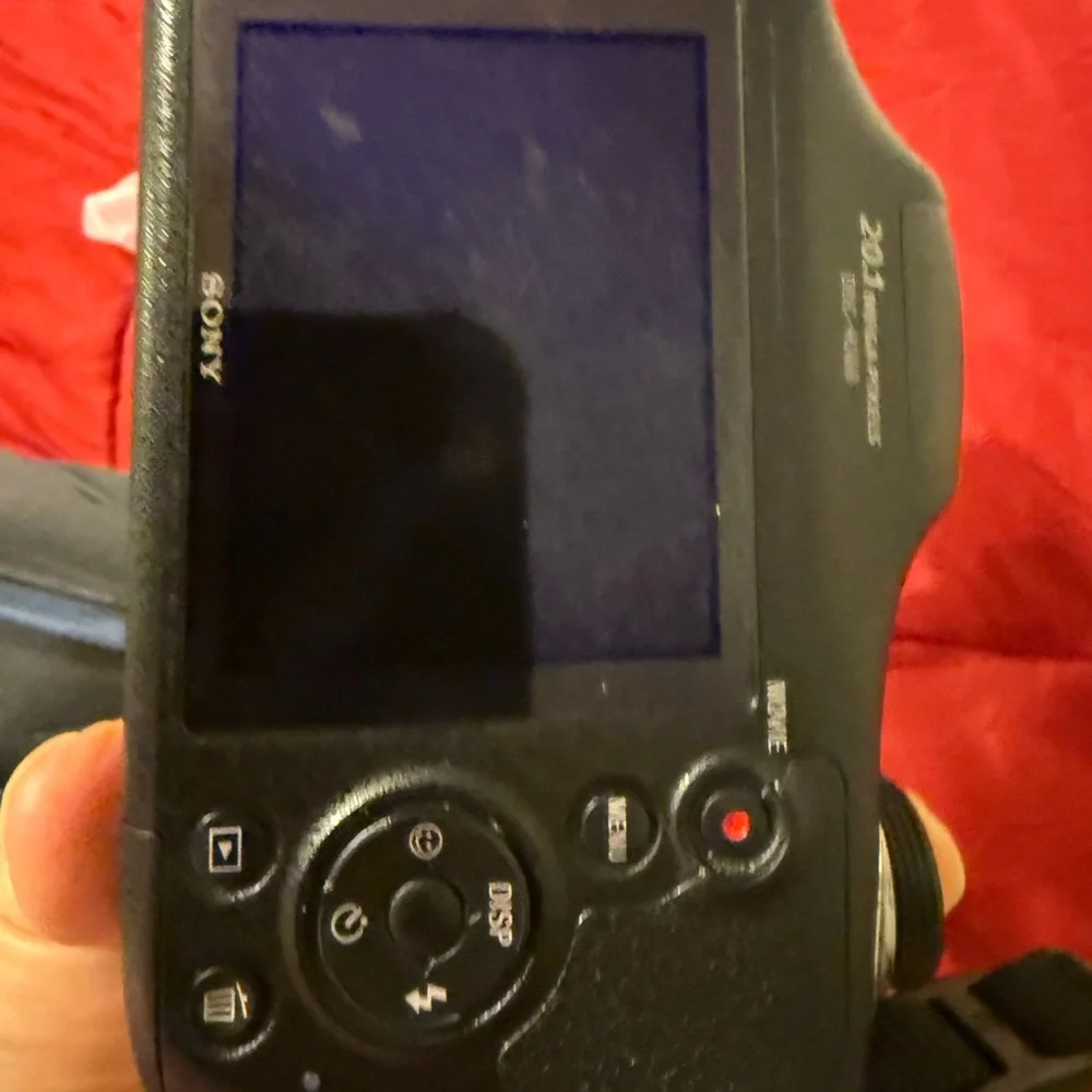 Sony Black Digital Camera with Silver Accents with case in original box